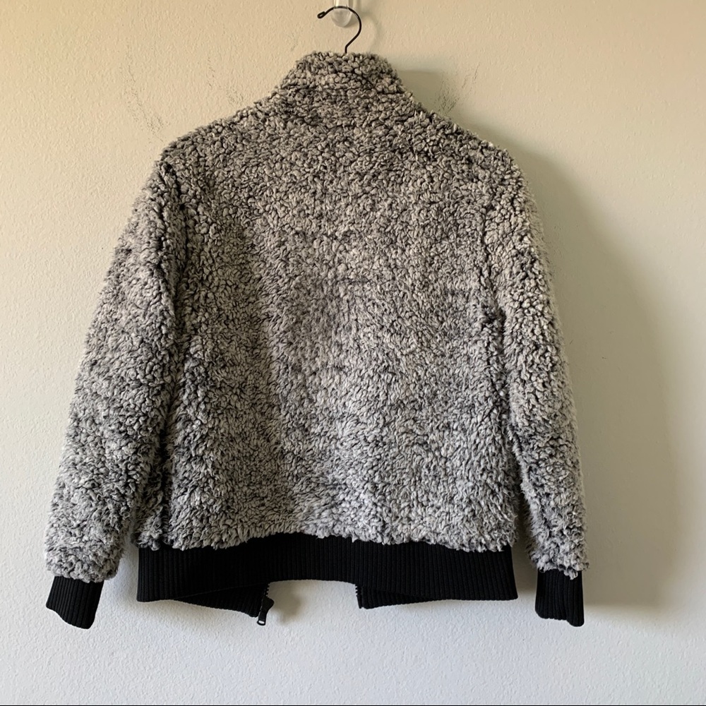 Gray With Black Trim Teddy Jacket - Picture 11 of 12